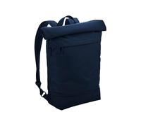 BagBase Simplicity Roll-Top-Rucksack - French Navy, wasserabweisender Laptop-Rucksack aus recyceltem Polyester mit 15,6 Zoll gepolstertem Fach, Magnetverschluss, mehrere Taschen, hergestellt für