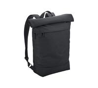 BagBase Simplicity Roll-Top-Rucksack - Graphitgrau, wasserabweisender Laptop-Rucksack aus recyceltem Polyester mit 15,6 Zoll gepolstertem Fach, Magnetverschluss, mehrere Taschen, für Personalisierung