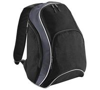BagBase Unisex BG571BKGP Teamwear Rucksack, Schwarz/Graphitgrau/Weiß, Größe M