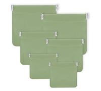 Bagentry 6 Stück PU-Leder-Organizer-Tasche, 3 Größen, kleine Make-up-Tasche, kein Reißverschluss, selbstschließend, tragbare Kosmetiktasche für Damen, Münze, Reisen, Lippenstift, Schmuck, Grün , 4.7