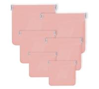 Bagentry 6 Stück PU-Leder-Organizer-Tasche, 3 Größen, kleine Make-up-Tasche, kein Reißverschluss, selbstschließend, tragbare Kosmetiktasche für Damen, Münze, Reisen, Lippenstift, Schmuck, Pink, 4.7" x