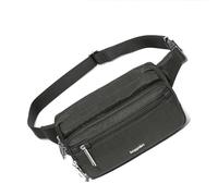 Baggallini Damen Securtex Anti-Theft Belt Bag 8.8"x5.5" Crossbody Fanny Pack for Women RFID Wallet Locking Zipper Travel Purse Gürteltasche, Dunkelgrau
