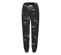 Baggy Hose Damen Jogginghose Skull Motiv Elastischer Gothic Laufhose Trainingsanzüge Fledermäuse Y2K Hip Hop Jogginghose Sporthose