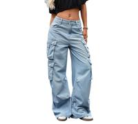 Baggy Jeans Damen Boyfriend Y2k Jeanshose Hip Hop Straight Vintage Casual Low Waist Denim Hose Streetwear Schlupfjeans Freizeithose