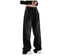 Baggy Jeans Damen Straight Leg Ripped Streetwear Mädchen 90er Mit Löchern Hüftjeans Hose Flared Gerades Bein Jeanshosen Cargohose Curvy Hosen Jeanshose High Waist Y2k Schlaghosen Sommerjeans