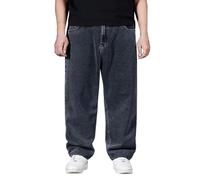 Baggy-Jeans für Herren - Herren-Denim-Hose, solide Baumwolle, Bootcut-Jeans, entspannte Passform, Cowboy-Hose, Streetwear-Jeans, weites Bein, Hip-Hop-Jeans, modische Biker-Jeans, lässige Arbeitshose,