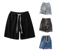 Baggy Jeans Herren Kurz Jorts Oversize Jeansshorts Basic Washed Kurze Jeanshosen Weites Bein Straight Freizeithose Locker Bermuda Shorts Leicht Sommerjeans Denim Sommerhose Jeansoptik Cargohose