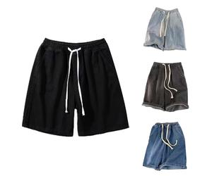 Baggy Jeans Herren Kurz Jorts Oversize Jeansshorts Basic Washed Kurze Jeanshosen Weites Bein Straight Freizeithose Locker Bermuda Shorts Leicht Sommerjeans Denim Sommerhose Jeansoptik Cargohose