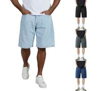 Baggy Jeans Herren Kurze Hosen Jeans Sommer Denim Bermuda Shorts Einfarbig Knielang Gerades Bein Jeanshose Casual Loose Fit Herren-Shorts Kurz mit Tasche Männer Y2K Streetwear Jorts für Urban