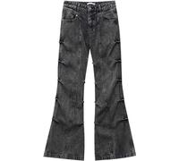 Baggy Jeans Herren Vintage Hip Hop Jeanshose Vintage Weitem Bein Pants Y2K Oversized Jeans Streetwear Casual Straight Leg Denim Hosen Reißverschluss Tasche Design