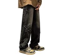 Baggy Jeans Herren Y2k, Jeanshose Herren Straight,Hosen Herren Jeans Weitem Bein Loose Lässig Herrenjeans Stylischer Regular Fit Stretchjeans Streetwear Vielseitig Pants Koreanische Trousers Hose
