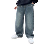 Baggy Jeans Jungs Jogginghose Kinder Jungen Lässige Weitem Bein Jeanshose Freizeit Cargo Hosen Mit Elastische Taille Loose Fit Streetwear Für Teenager 120-170