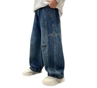 Baggy Jeans Jungs Kinder Loose Fit Jogginghose mit Elastische Taille Lässige Weitem Bein Jeanshose Streetwear Freizeit Loose Jeanshose Cargo Hosen für Kinder und Teenager 120-170