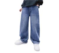 Baggy Jeans Jungs Straight Loose Fit Denimhose Hosen Kinder Jeanshosen Cargohose mit Elastischem Bund Jungen Jogginghose Wanderhose 120-170