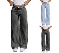 Baggy Jeans Teen Mädchen Y2k Wide Leg High Waist Jeanhose Kinder Girls Retro Hip Hop Weites Bein Straight Denim Hosen mit Taschen Casual Fashion Dance Streetwear (Light Blue #2, 7-8 Years)