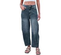 Baggy Jogginghose Damen,Barrel Jeans,Baggy Jean High Waist,Stoffhose Wide Leg,Große Größe MomJeans,Culotte Elegant,Damenjeans,Y2K Boyfriend Hose,Karotten,BalloonJeans Lockere,Jogginghose Bequeme,Blau
