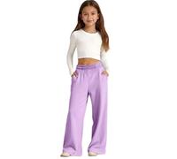 Baggy Jogginghose Mädchen - Sporthose Kinder Lang Weite Hose Mädchen, Trainingshose Hohe Taille Jogging Sweatpants Sport Freizeithose mit Elastischem Bund und Taschen Leichte Sweathose für 5-14 Jahre