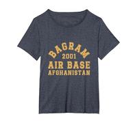 Bagram Air Base, Afghanistan, 2001, US-Militär im Vintage-Stil T-Shirt, Damen Große Größen, Blau Meliert, 4X
