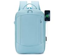 BAGROUPS Ryanair Rucksack 40x20x25 Flugzeug Klein Handgepäck Koffer Erweiterbar Reiserucksack Wasserdichter Laptop Rucksack 14 Zoll mit USB Ladeanschluss für Business Arbeit Reise Herren Damen Blau