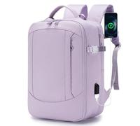 BAGROUPS Ryanair Rucksack 40x20x25 Flugzeug Klein Handgepäck Koffer Erweiterbar Reiserucksack Wasserdichter Laptop Rucksack 14 Zoll mit USB Ladeanschluss für Business Arbeit Reise Herren Damen Lila
