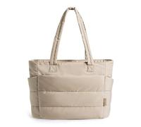 bagsmart Handtasche Damen Puffy Tote Bag Schultertasche, 20L Einkaufstasche Arbeitstasche Puffer Tasche mit Reißverschluss, Leichte Handtaschen für Arbeit Reise Shopping Schule, Kamel