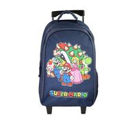Bagtrotter - College-Rucksack für Jungen - großes Fach - bequemer Transport - verschiedene Modelle & Lizenzen, Super Mario - Blau, Medium