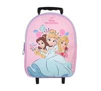 Bagtrotter - Disney Princesses - Schulrucksack mit Rollen - Zartrosa - 1 Fach mit Reißverschluss - Gepolsterte Schultergurte - 25x12x32cm - Material Polyester - Schulrucksack Vorschule