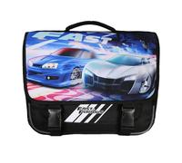 Bagtrotter - Fast And Furious - Schulranzen 38cm - Schwarz - 2 Fächer - 1 Deckeltasche - 1 Flaschentasche - Gepolsterte Schulterriemen - Verstärkter Boden - Gepolsterter Rücken - 38x13x34cm -