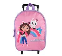 Bagtrotter - Gabby et La Maison Magique - Schulrucksack mit Rädern - Zartrosa - Mädchen - 1 Fach mit Reißverschluss - Gepolsterte Schulterriemen - 25x12x32cm - Material Polyester - Schulrucksack
