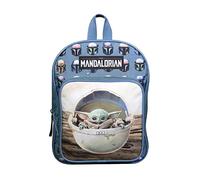 Bagtrotter Rucksack mit Tasche, 31 cm, Motiv: Yoda Star Wars/The Mandalorian, Blau/Beige