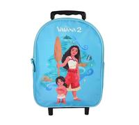 Bagtrotter - Vaiana - Disney - Schulrucksack mit Rädern - Blau - 1 Fach mit Reißverschluss - Gepolsterte Schultergurte - 25x12x32cm - Material Polyester - Schulrucksack Vorschule