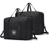 BAGZY 2X für Easyjet Handgepäck 45x36x20 Faltbare Reisetasche für Flugzeug 32L Wasserdicht Groß Reisetaschen Weekender Sporttasche Handgepäck Tasche Hospital Bag Travel Duffle Bag Herren Damen