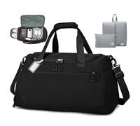 BAGZY Handgepäck Tasche für KLM Lufthansa Air France Handgepäck Koffer Tasche für Flugzeug Carry on Luggage Wasserdicht Weekender Groß Reisetasche 50L Sporttasche Herren Damen Schwarz