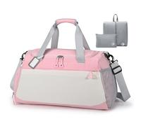 BAGZY Handgepäck Tasche für KLM Lufthansa Air France Handgepäck Koffer Tasche für Flugzeug Carry on Luggage Wasserdicht Weekender Groß Reisetasche 50L Sporttasche Herren Damen Rosa