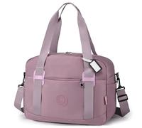 BAGZY Reisetasche Handgepäck Tasche 40x30x20 Wizzair Vueling Eurowings 25L Faltbare Weekender Sporttasche Klein Wasserdicht Koffer Handgepäck Tasche für Flugzeug Hospital Bag Herren Damen Rosa