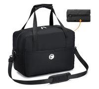 BAGZY Reisetasche Wizzair 40x30x20 Handgepäck, Faltbare Weekender Klein Sporttasche Taschen Koffer Tasche Wasserdicht Umhängetasche Kabine Handtaschen Hospital Bag, 25L Schwarz Nylon