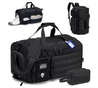 BAGZY Taktischer Reisetasche Sporttasche Herren mit Schuhfach Gym Tasche Rucksack 40L Trainingstasche Herren Für Arbeits Reise Sport Fitness Weekender Zelten mit Taktische Kulturtasche Schwarz