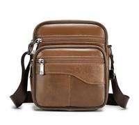 BAGZY Umhängetasche Herren Klein Leder Vintage Schultertasche Herrenhandtasche Umhängetaschen für Männer Herrentasche Zum Umhängen Handtasche Crossbody Sling Bag für Messenger Brustbeutel Braun