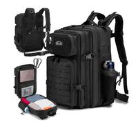 BAGZY Wanderrucksack 45L Grosse Trekkingrucksack Militär Rucksack Survival Rucksack Reiserucksack Kapazität Military MOLLE Taktisch Gepäck für Camping/Bergsteigen mit Skelett-Aufkleber