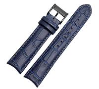 BAHDB Echtes Leder -Uhrband für Bürger Seiko Armband 20mm Kurve End Kuh Leder schwarz blau braune Träger(Blue black)