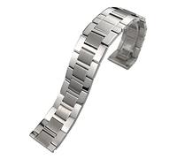 BAHDB Massives Edelstahl-Uhrenarmband für Cartier Tank London Solo Claire Herren-Uhrenarmband aus Stahl, 20 mm, silberfarben