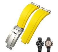 BAHDB Silikon-Armband mit kurzer Schnalle, 20 mm, 21 mm, passend für Rolex Daytona Submariner Role Oysterflex Yacht Master, 20 mm