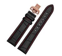 BAHDB Uhrenarmband aus echtem Leder für Mido Multifort M005 Serie M005930, 23 mm, mit Edelstahl-Schmetterlingsschnalle, 18mm, Azetat, Kein Edelstein