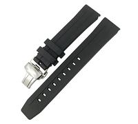 BAHDB Uhrenarmband für Tissot 1853 Seastar T120 T114, Gummi, Sport, Tauchen, Schwarz / Blau, weiches Uhrenarmband aus Silikongummi, 19 mm, 20 mm, 19mm, Azetat, Kein Edelstein