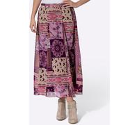 Bahnenrock CLASSIC BASICS, Damen, Gr. 42, traube, champagner, bedruckt, 100% Polyester, bedruckt, gemustert, mehrfarbig, wadenlang, Röcke (60327606-42) traube, champagner, bedruckt