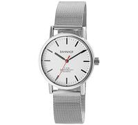 Bahnhof Damen-Uhr Edelstahl Meshband Hakenverschluss Datum Analog Quarz 1300039