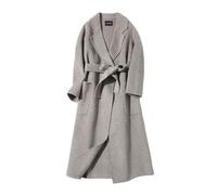 BAICAIBAI Wollmantel Damen Lang Mantel Winter Elegant Trenchcoat Knielang Revers Winterjacke Wintermantel Warme Jacke Für Den Herbst und Die Vor Kälte Wind Schützt Camping Wandern,Avena,Colore