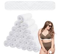 BAIFULAI 24 Stück BH Einlagen Baumwolle, BH Einlagen Schwitzen 46 x 8 cm, BH-Einlagen Gegen Schweiß mit 3 Zoll Baumwolle, Waschbare Unterbrust Schwitzschutz für Damen Mädchen, Rechteckig(Weiß)