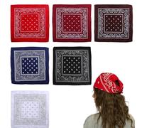 BAIFULAI 6 Stück Bandana Kopftuch Damen Herren, 100% Baumwolle, Neckerchief Paisley Muster, 6 Farben, Halstuch Biker Nikki Tuch Haar Schal Vierecktuch für Damen und Herren (55 * 55cm)