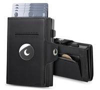 BAIGIO Airtag Geldbörse Herren, Smart Wallet mit Münzfach, RFID Schutz, Pop-up Kartenetui, Slim Wallet Portmonee Herren Airtag, Geldbeutel Klein Portemonnaie für 9 Karten, mit Geschenkbox, Schwarz